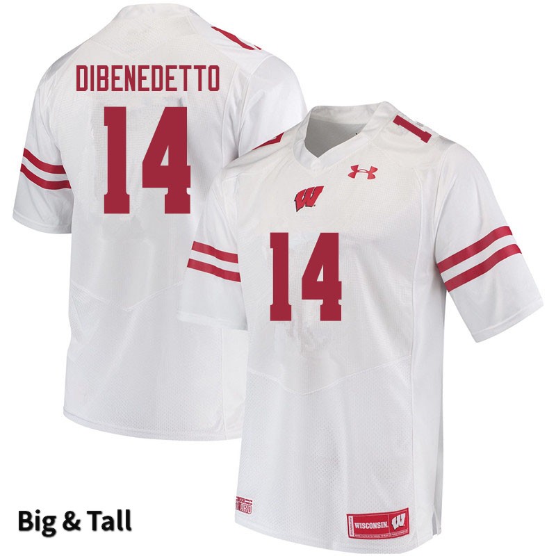 Wisconsin Badgers Men's #14 Jordan DiBenedetto NCAA Under Armour Authentic White Big & Tall College Stitched Football Jersey XC40J05QA
